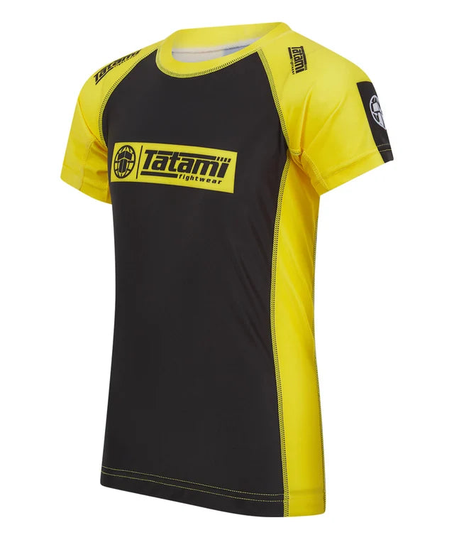 Kids IBJJF Ranked Short Sleeve Rash Guard - Yellow