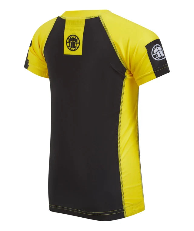 Kids IBJJF Ranked Short Sleeve Rash Guard - Yellow