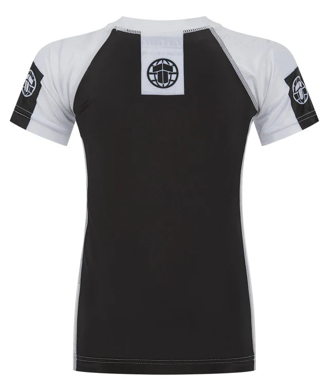 Kids IBJJF Ranked Short Sleeve Rash Guard - White
