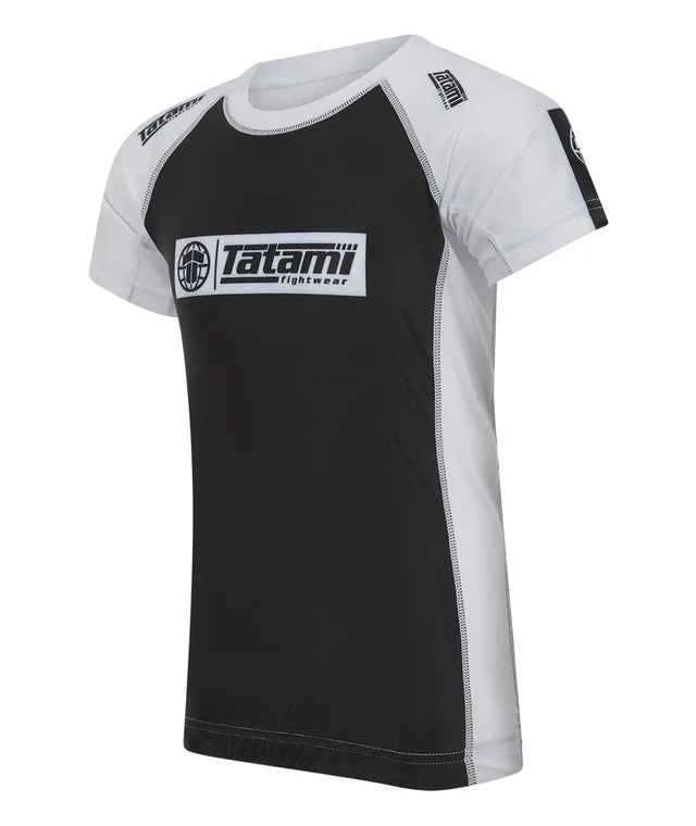 Kids IBJJF Ranked Short Sleeve Rash Guard - White